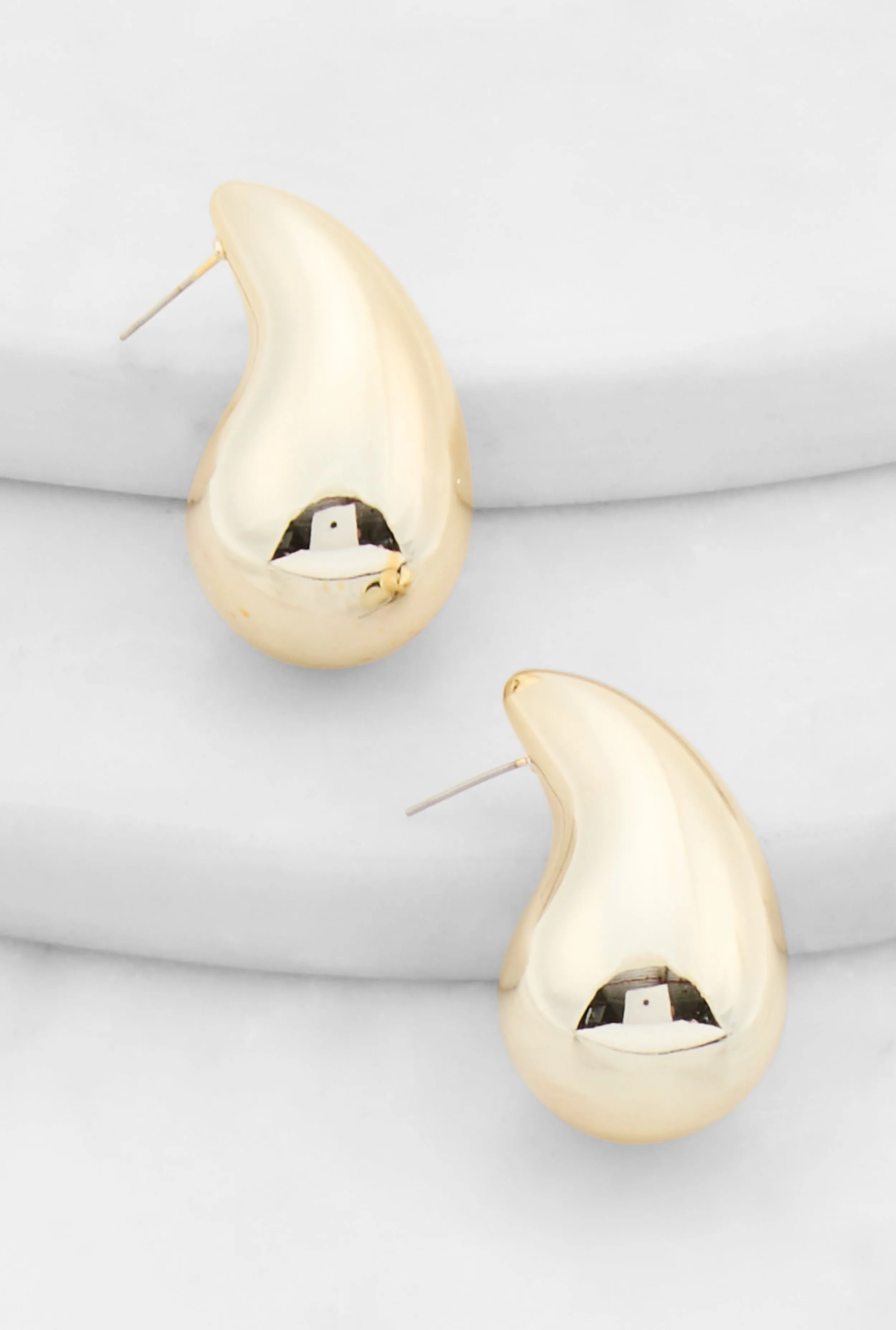 Metallic Chunky Teardrop Earrings sold by Rainbow product image thumbnail 2