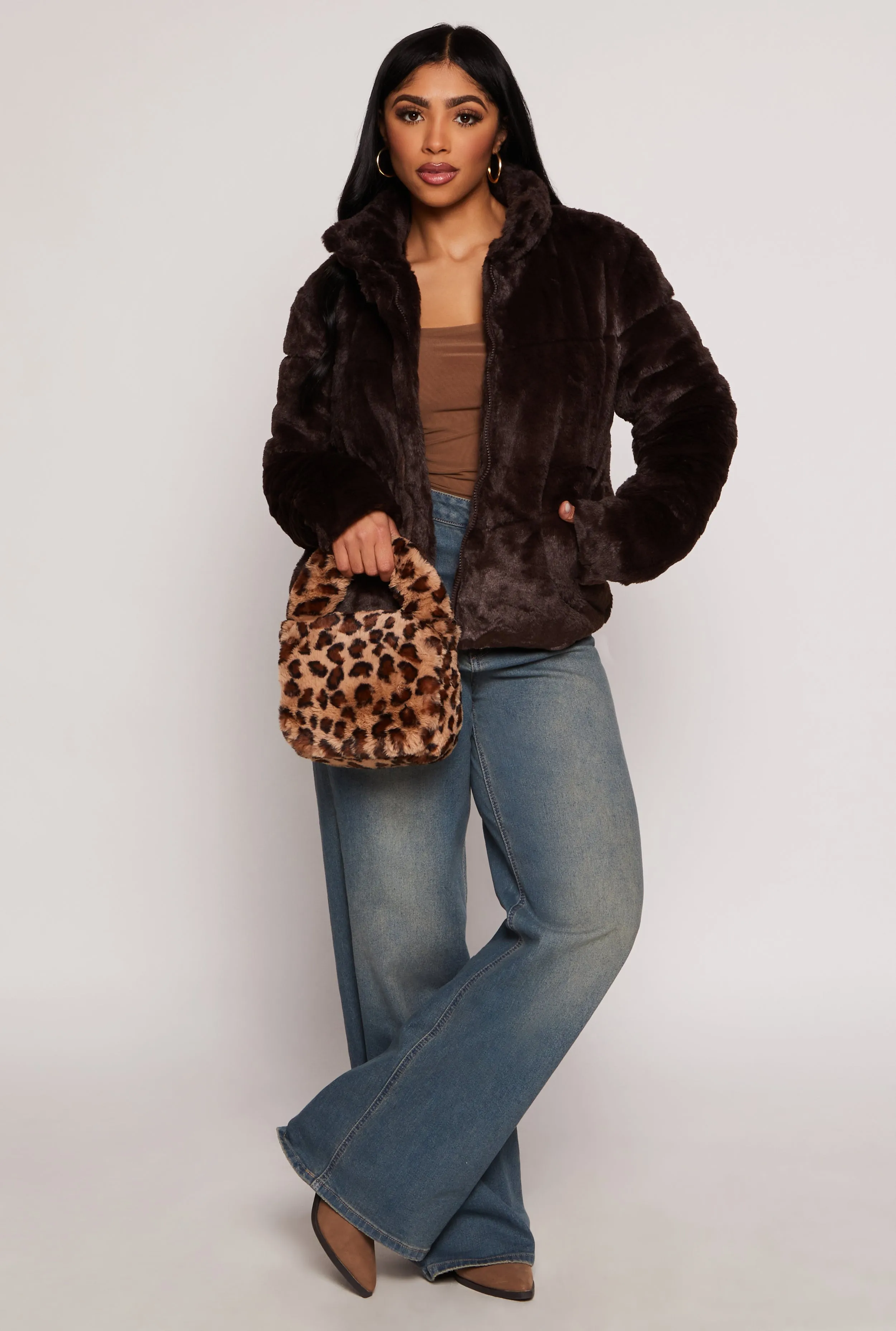 Ambiance Faux Fur Zip Front Jacket sold by Rainbow product image thumbnail 2