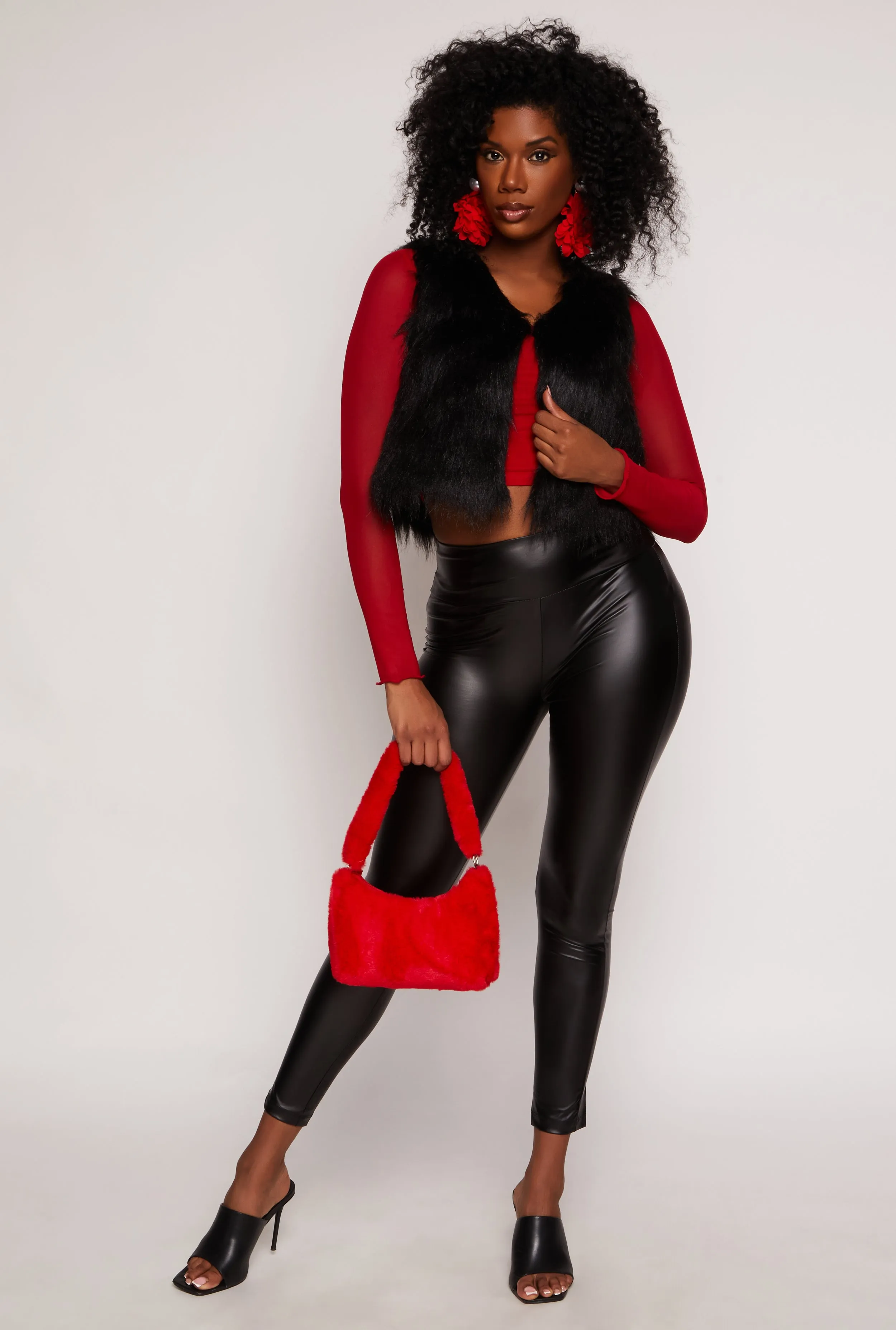 Cropped Faux Fur Vest sold by Rainbow product image thumbnail 2