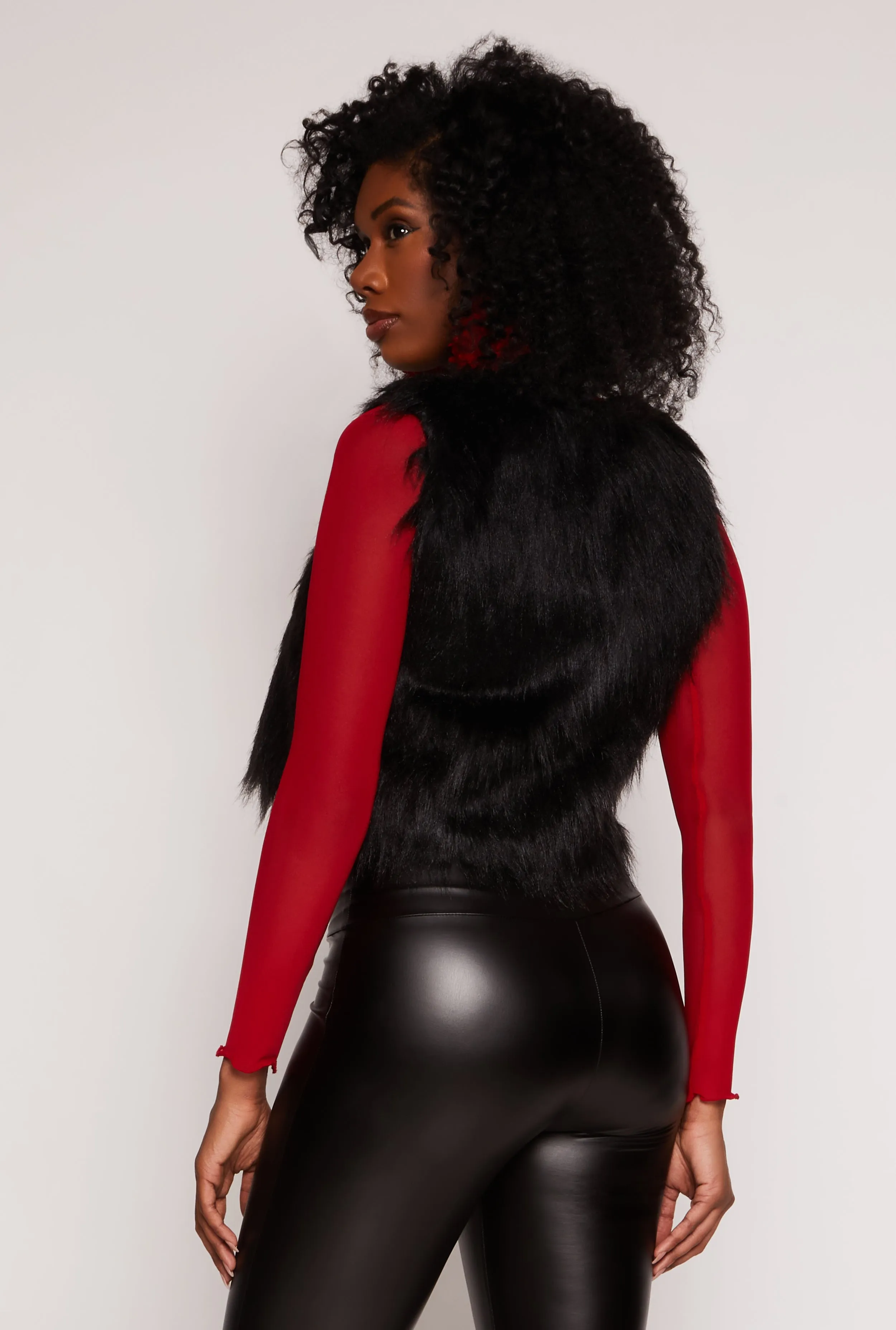 Cropped Faux Fur Vest sold by Rainbow product image thumbnail 3