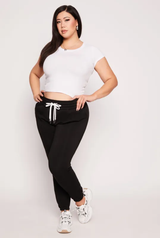 Plus Size Double Drawstring Pintuck Sweatpants sold by Rainbow