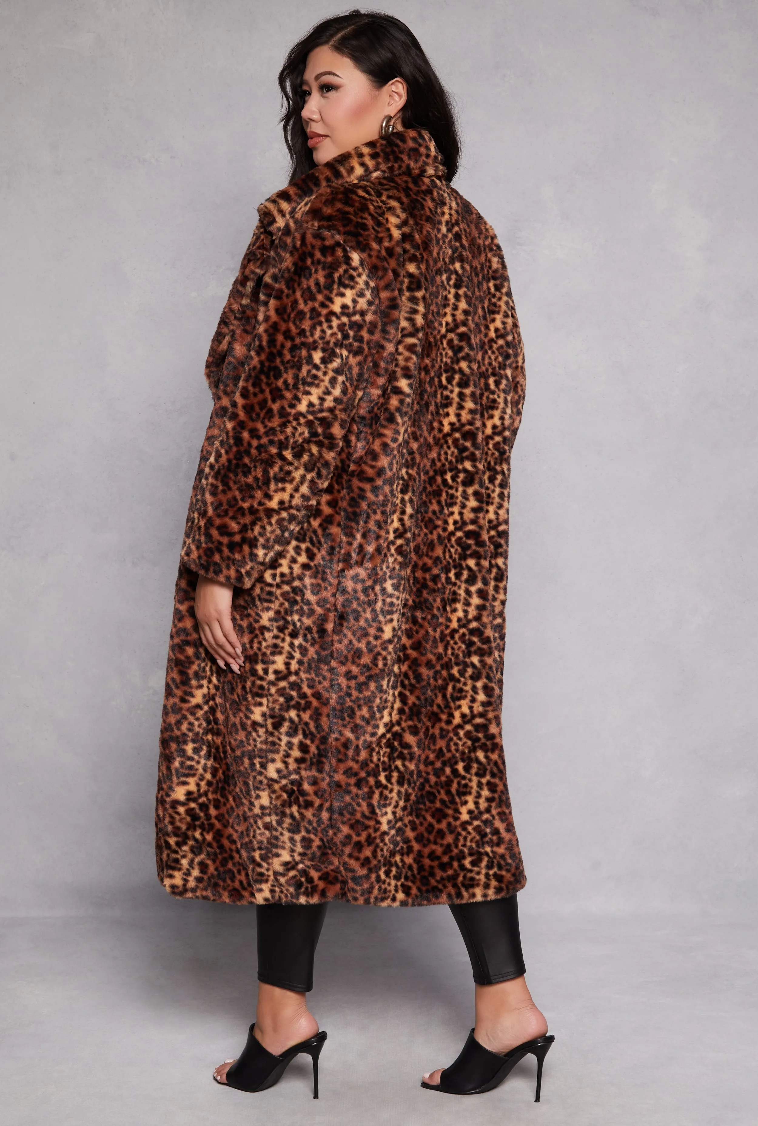 Plus Size Leopard Print Faux Fur Coat sold by Rainbow product image thumbnail 3