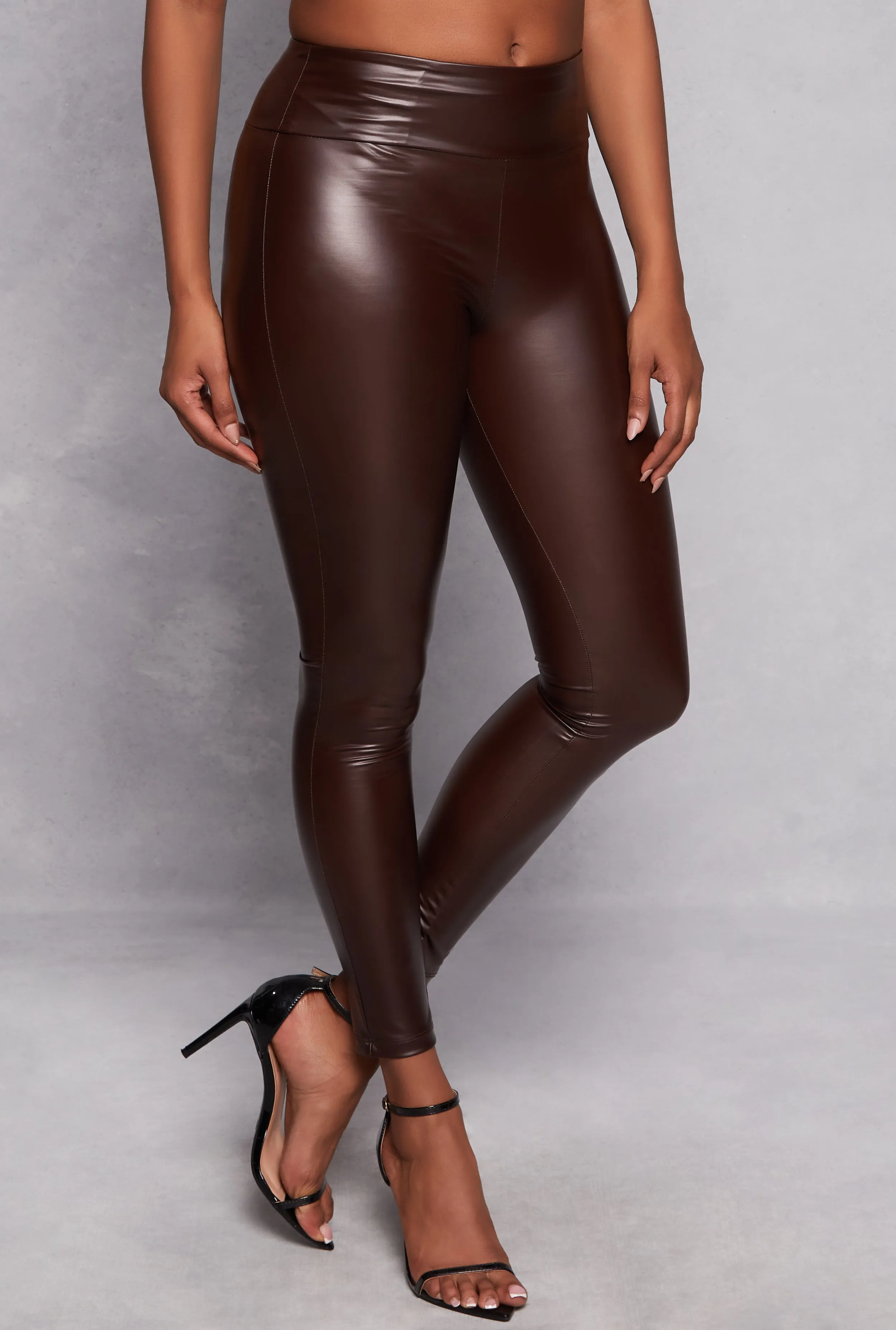 High Waist Faux Leather Leggings sold by Rainbow product image thumbnail 2