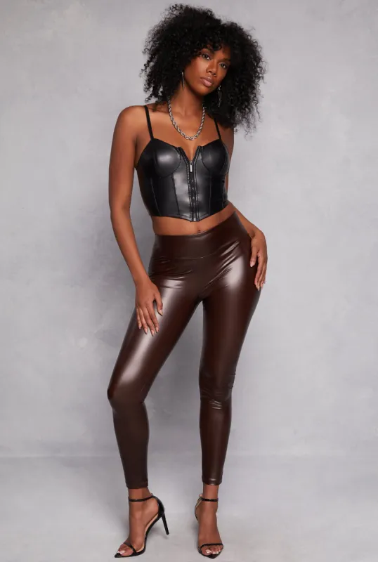 High Waist Faux Leather Leggings sold by Rainbow