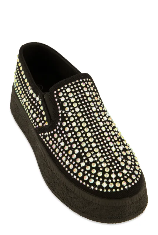 Rhinestone Slip On Platform Sneakers sold by Rainbow