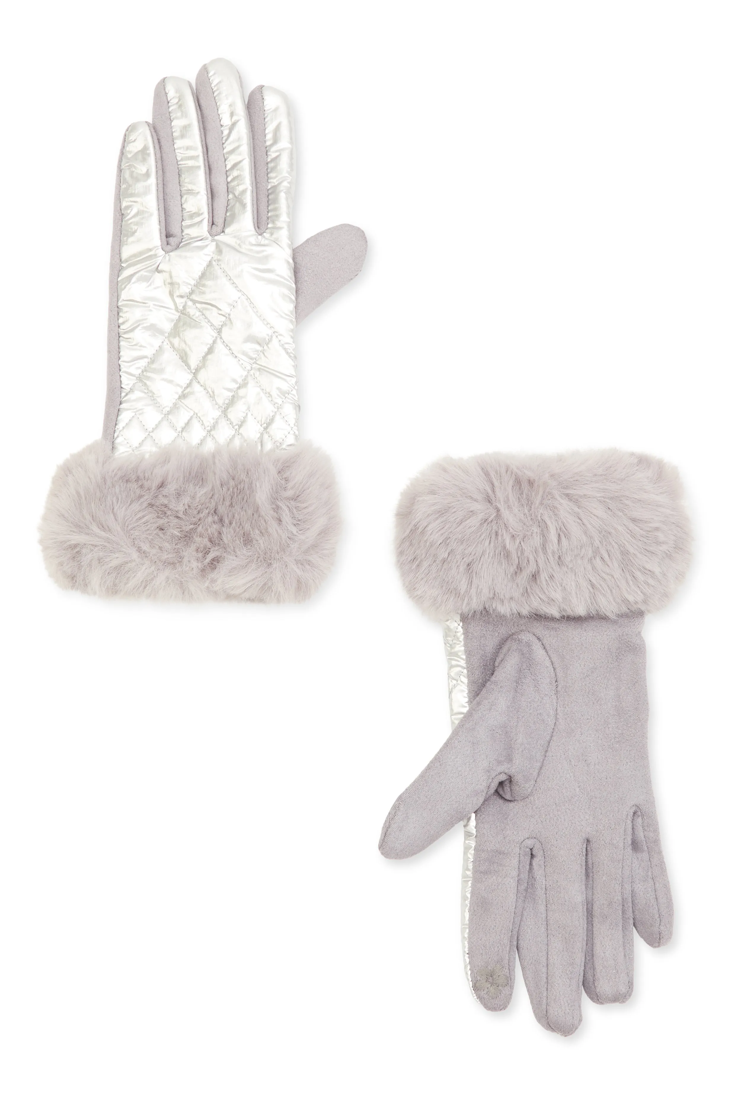 Metallic Faux Suede Quilted Gloves sold by Rainbow product image thumbnail 2