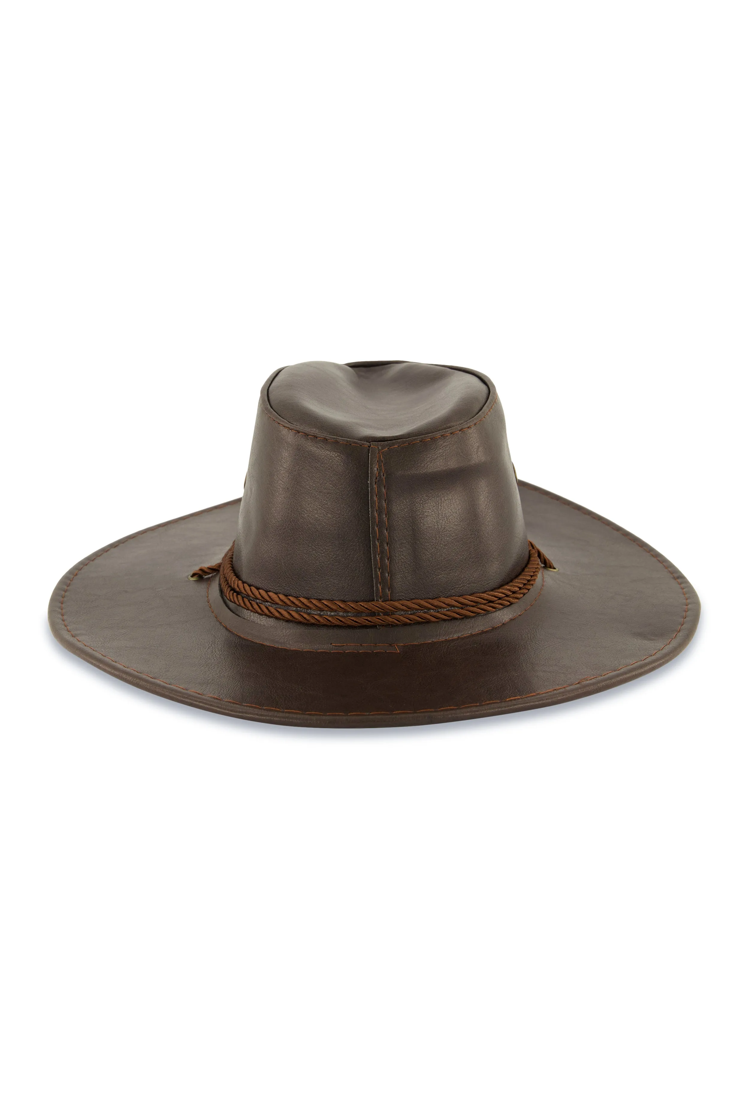 Faux Leather Rope Trim Cowboy Hat sold by Rainbow product image thumbnail 5