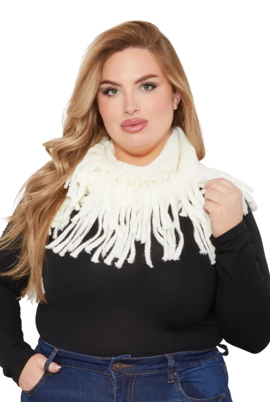 Solid Fringe Infinity Scarf sold by Rainbow