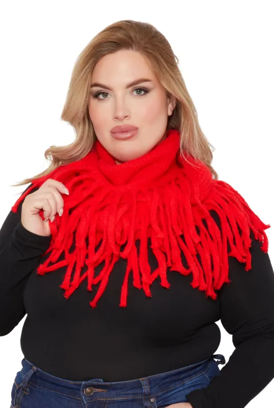 Solid Fringe Infinity Scarf sold by Rainbow