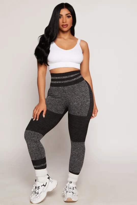 Marled Two Tone High Waist Leggings sold by Rainbow