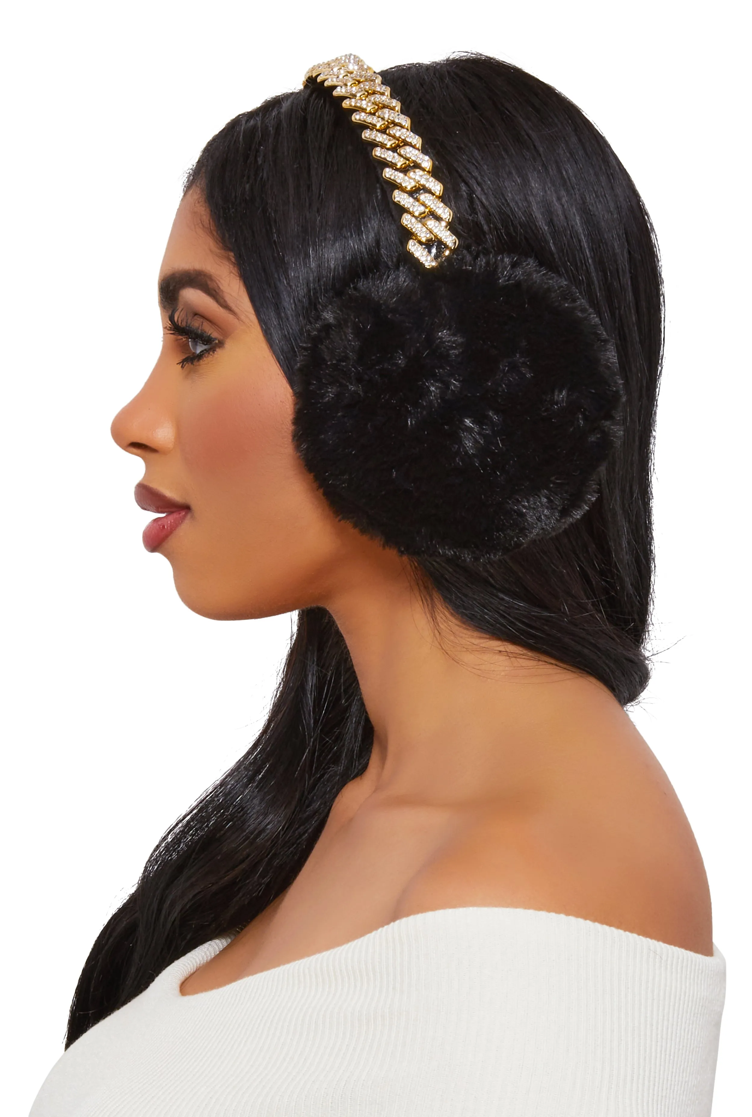 Rhinestone Chain Link Earmuffs sold by Rainbow product image thumbnail 2
