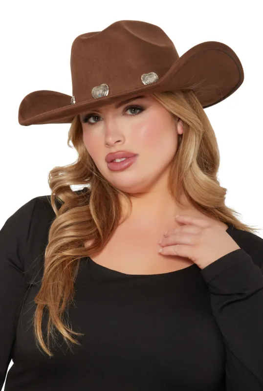 Heart Trim Faux Suede Cowboy Hat sold by Rainbow