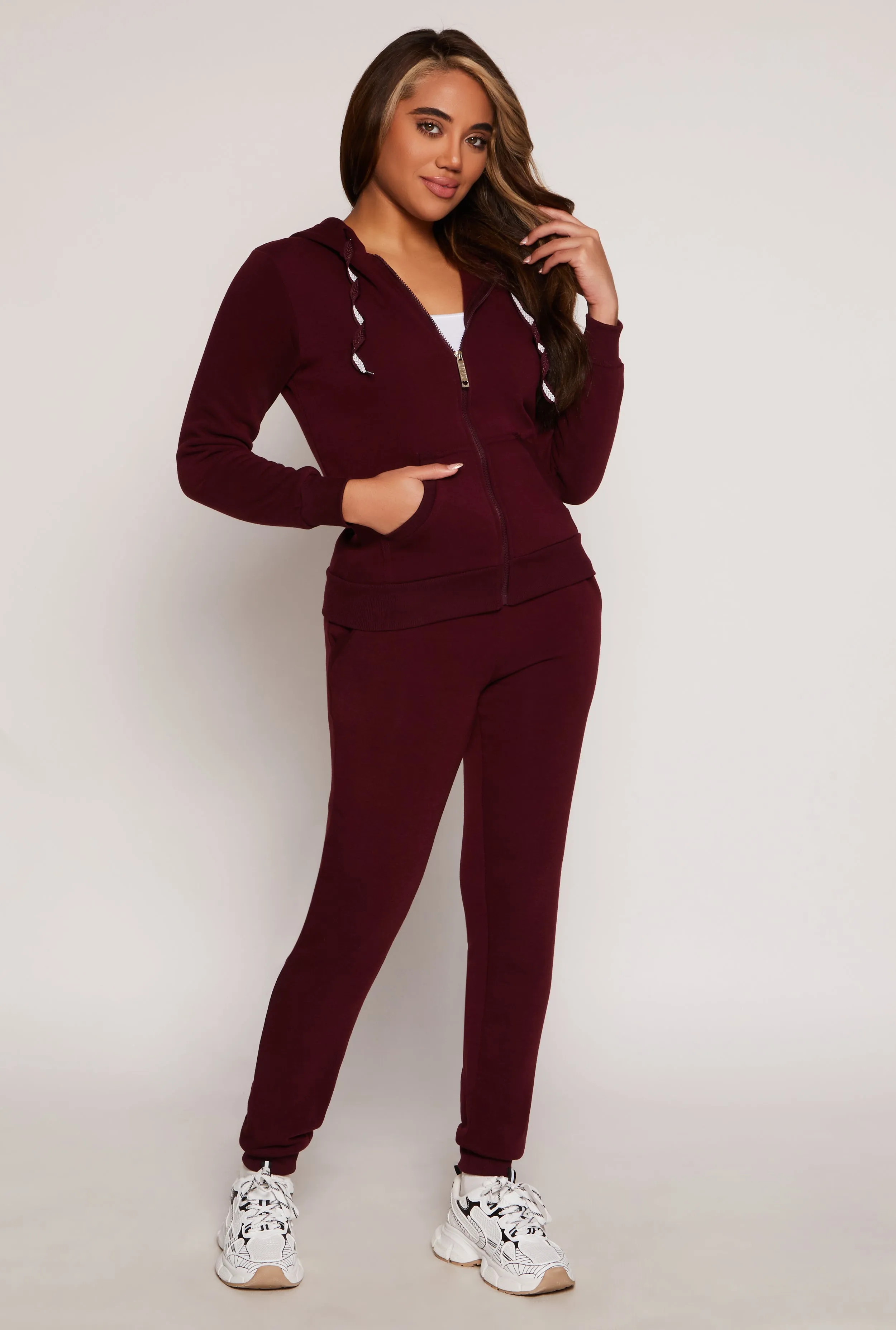 Fleece High Waist Drawstring Joggers sold by Rainbow