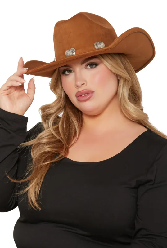 Heart Trim Faux Suede Cowboy Hat sold by Rainbow
