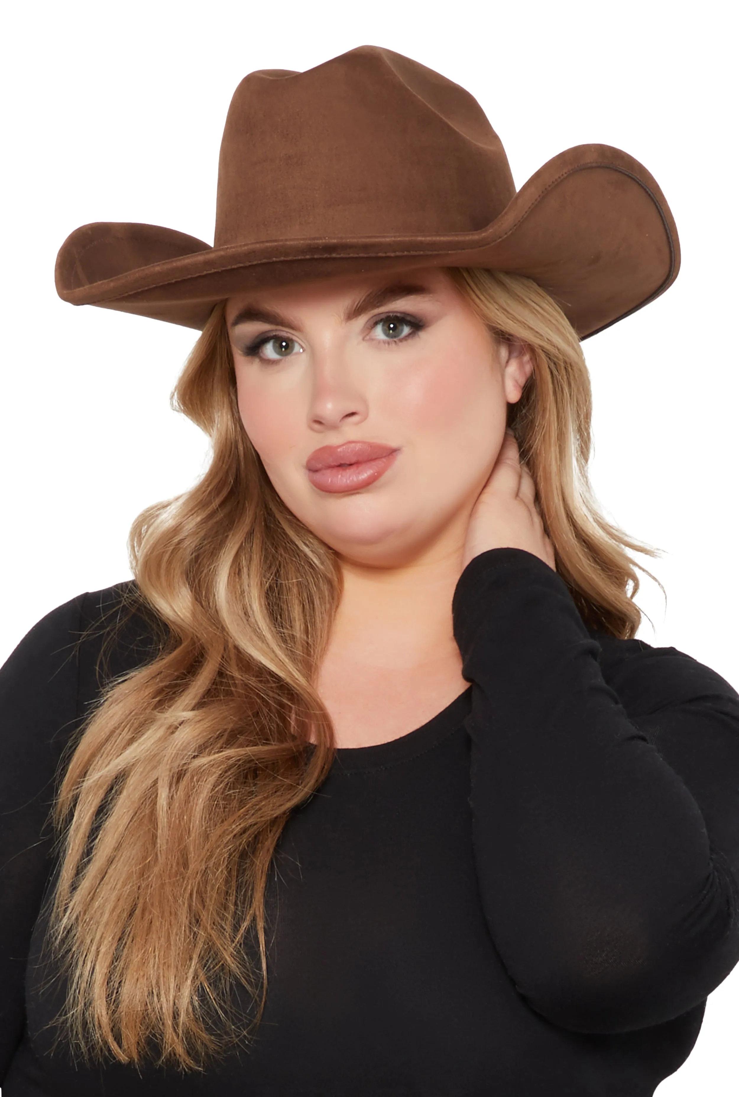 Basic Faux Suede Cowboy Hat sold by Rainbow