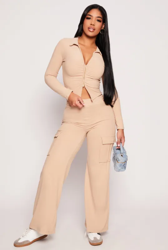 Iris Wide Leg Cargo Sweatpants sold by Rainbow