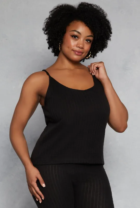 Plus Size Brushed Ribbed Knit Cami sold by Rainbow