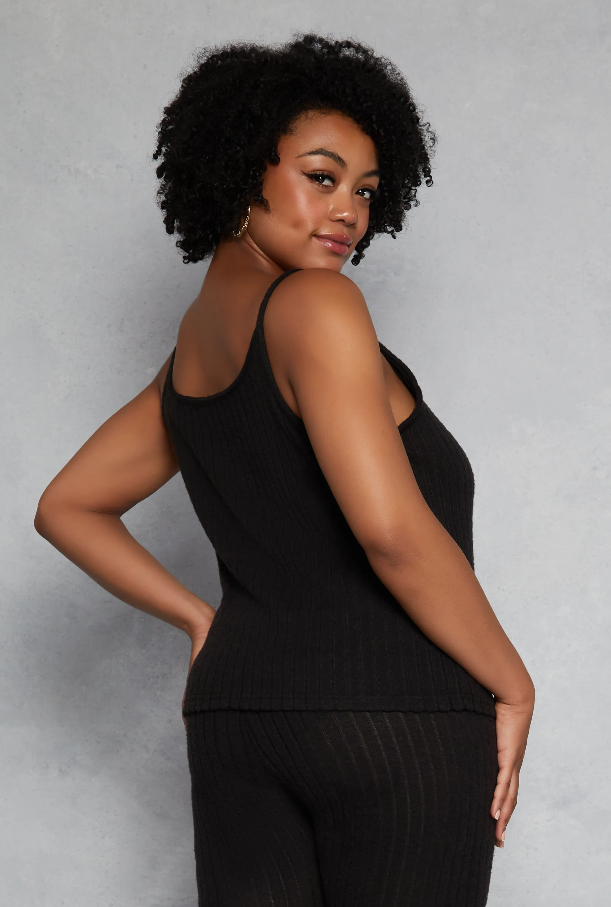 Plus Size Brushed Ribbed Knit Cami sold by Rainbow product image thumbnail 3