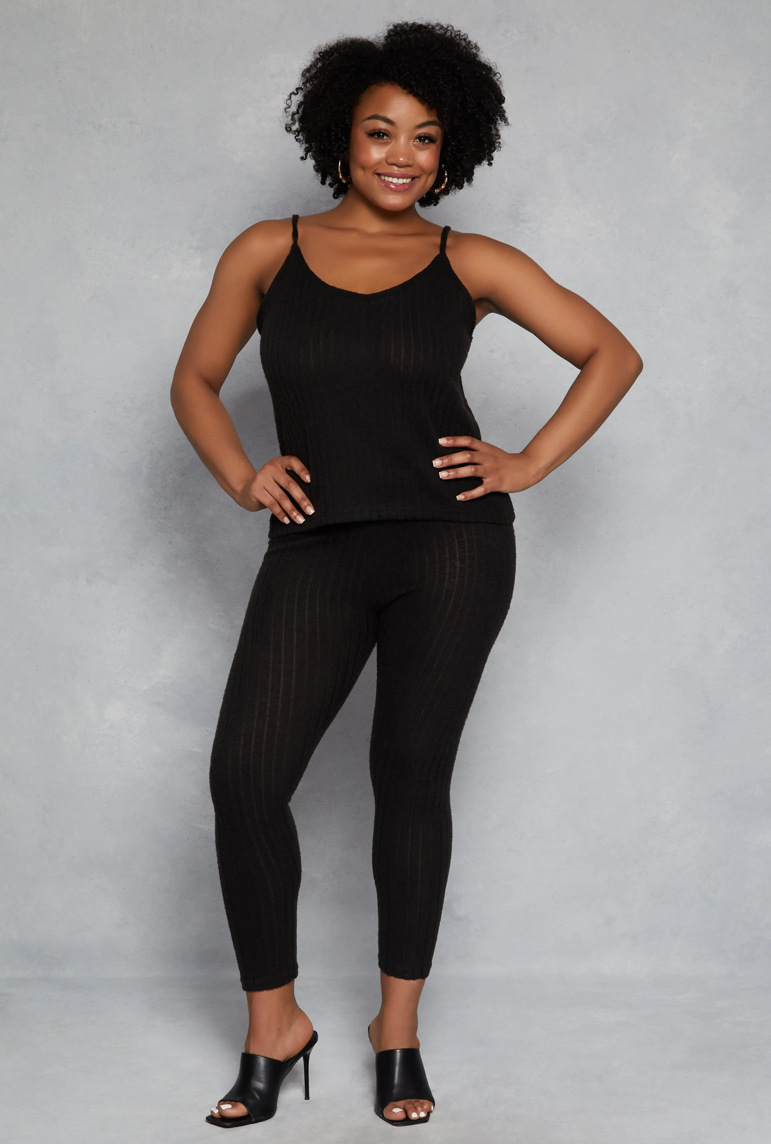 Plus Size Brushed Ribbed Knit Cami sold by Rainbow product image thumbnail 2