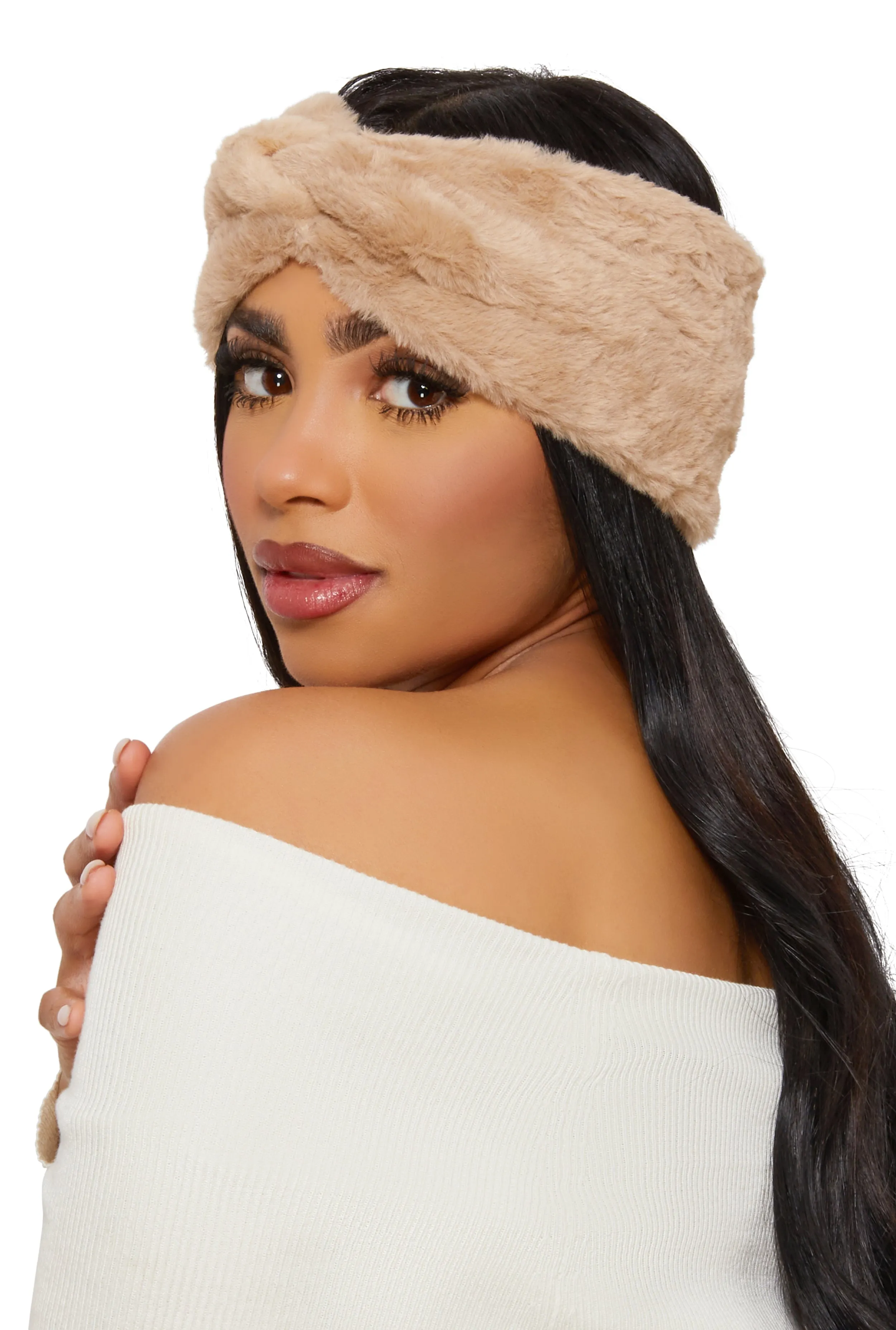 Twist Front Faux Fur Headband sold by Rainbow product image thumbnail 2
