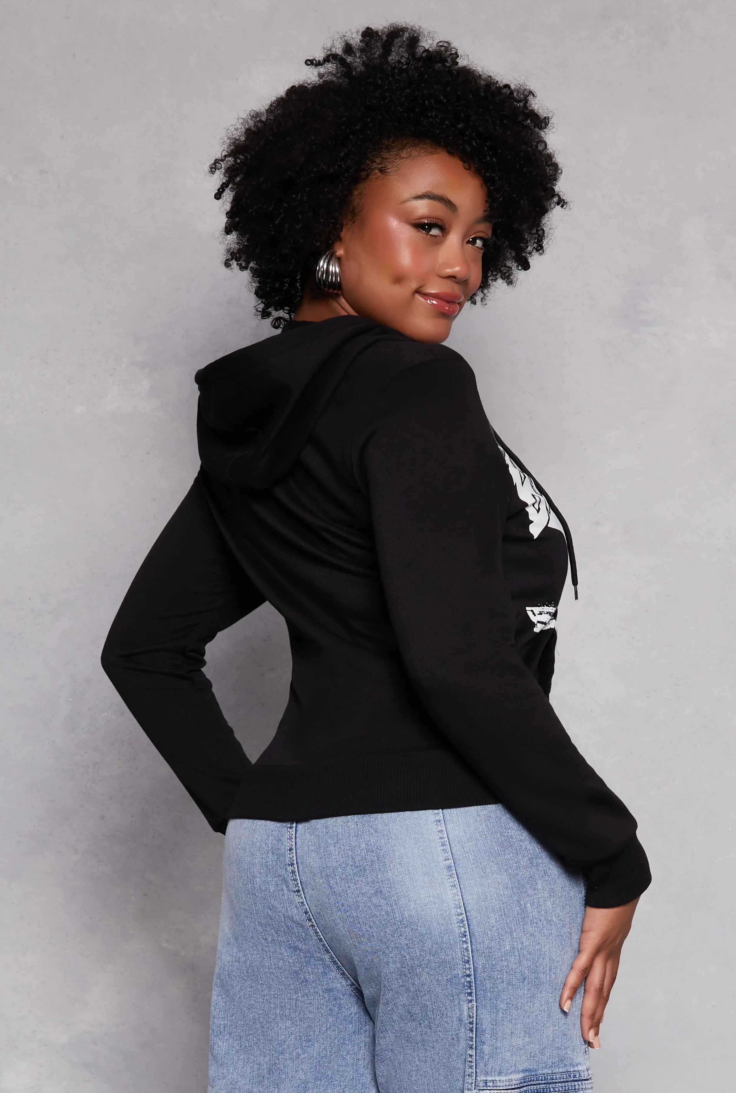 Plus Size Brooklyn Graphic Zip Front Hoodie sold by Rainbow product image thumbnail 3