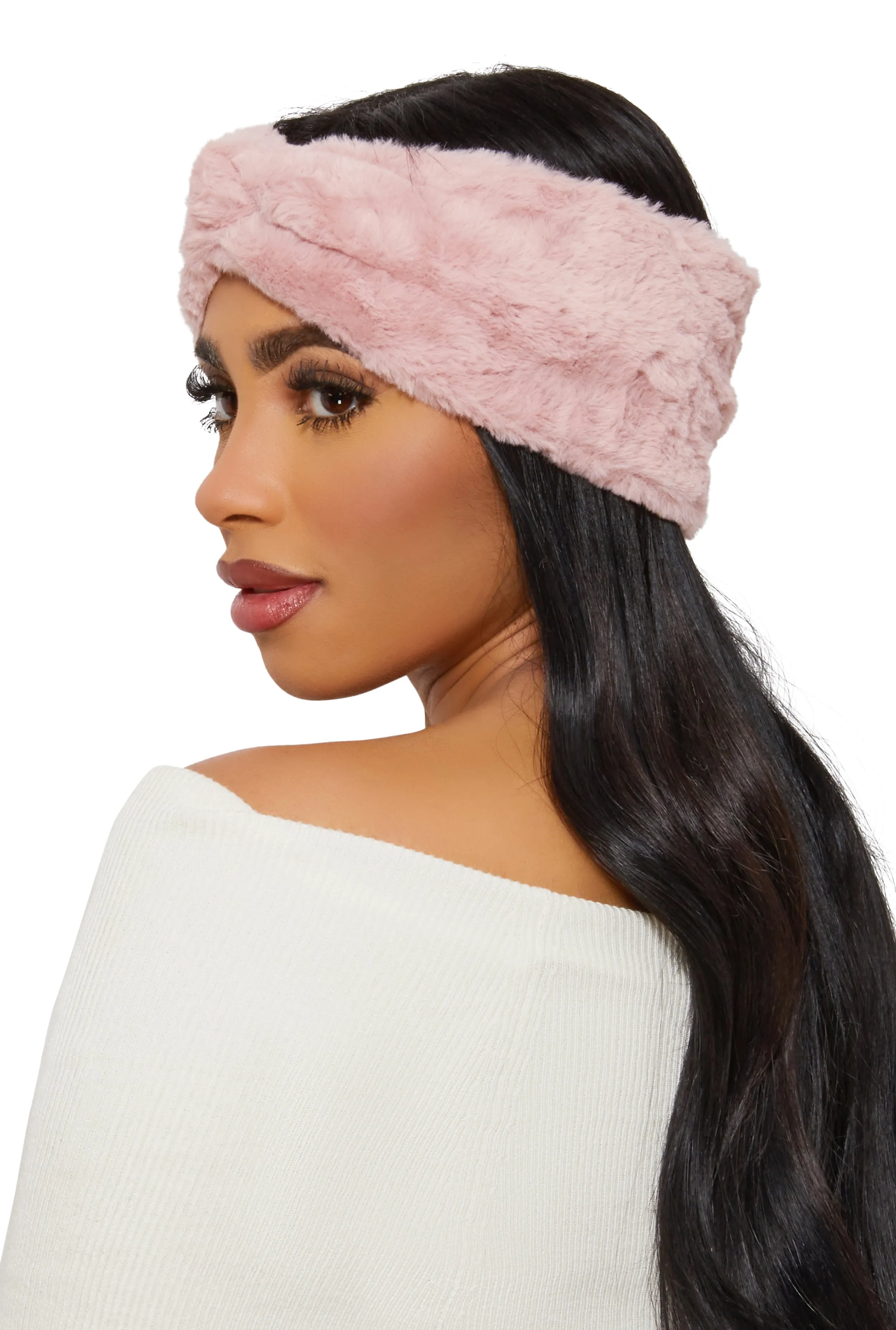 Twist Front Faux Fur Headband sold by Rainbow product image thumbnail 2