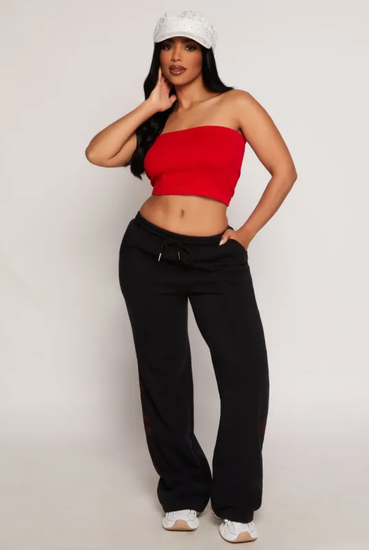 Rhinestone Graphic Detail Sweatpants sold by Rainbow
