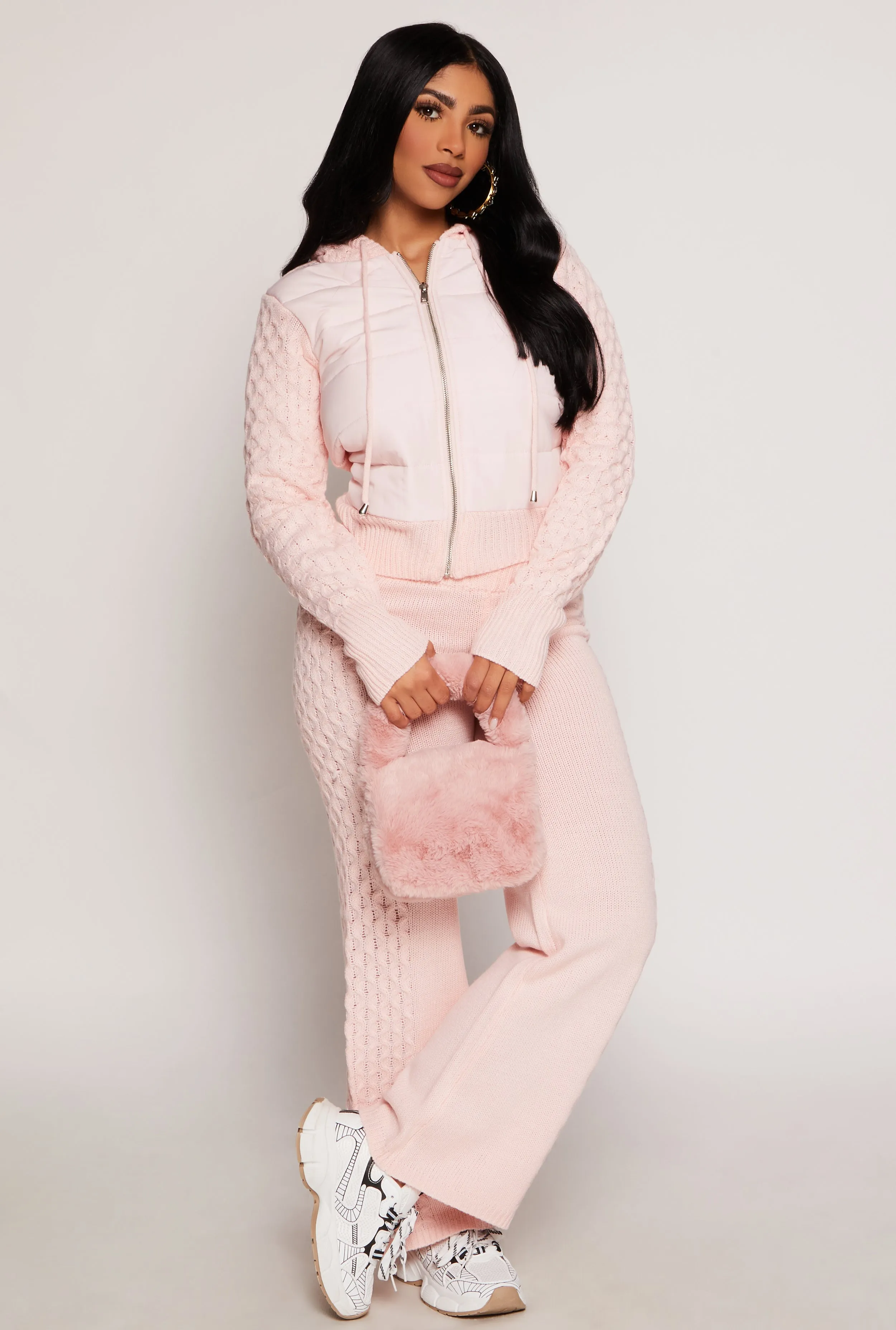 Almost Famous Cable Knit Hooded Sweater sold by Rainbow product image thumbnail 2