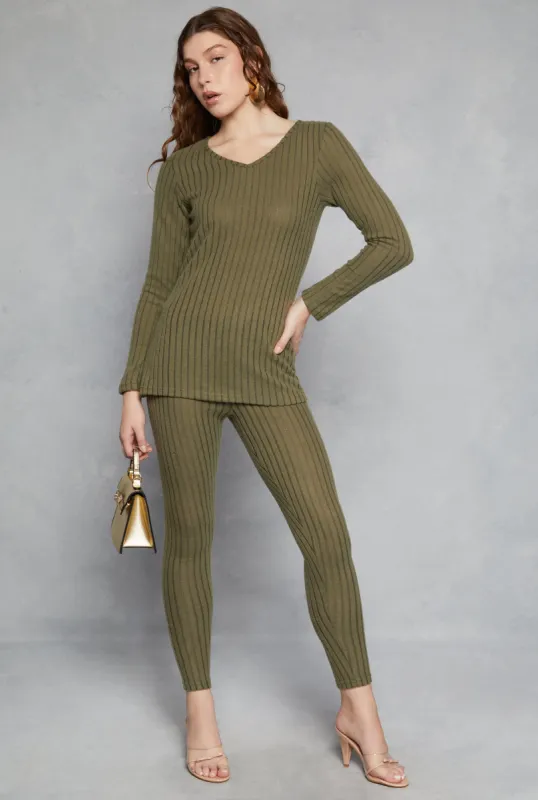 Brushed Rib Knit Leggings sold by Rainbow