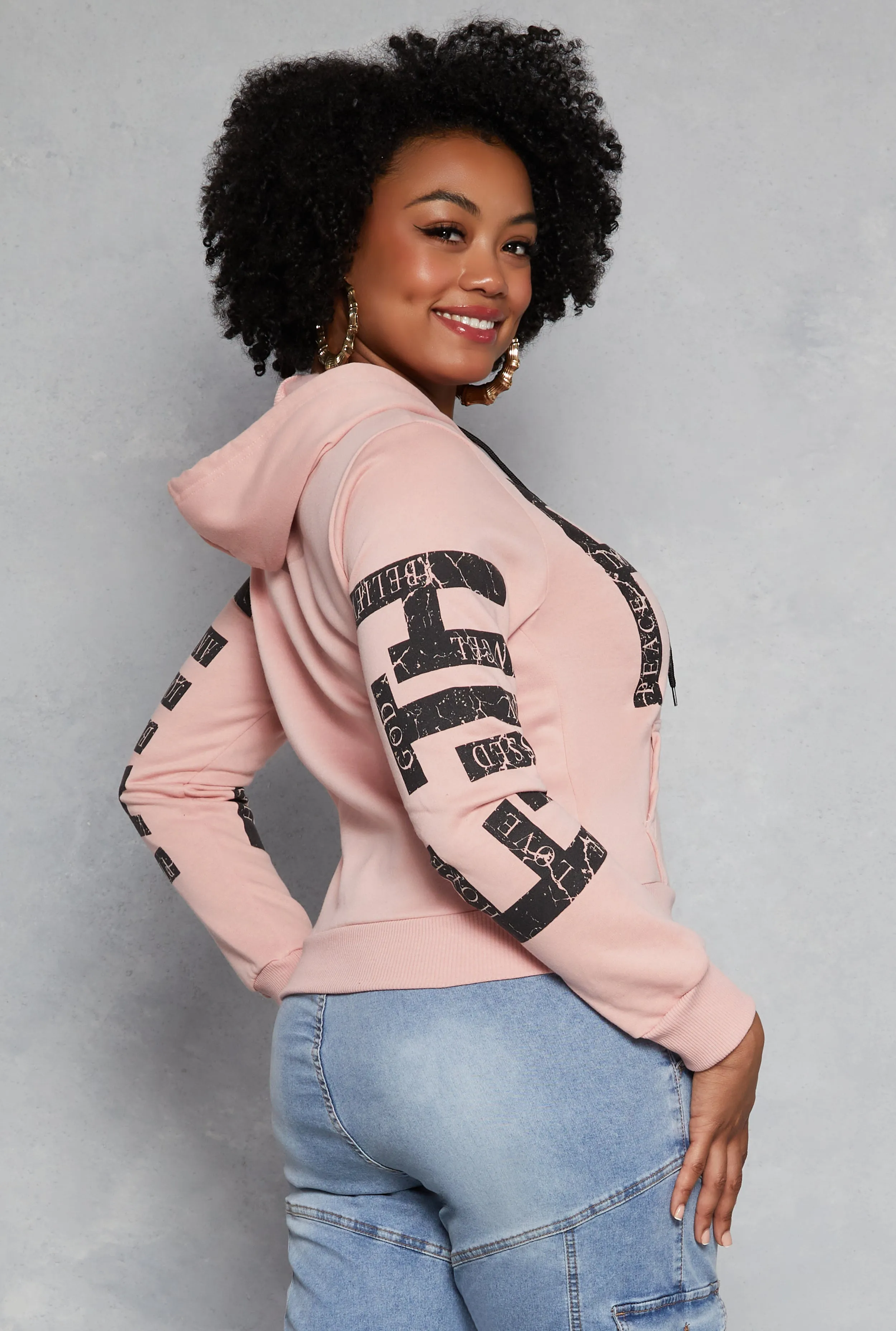 Plus Size Faith Graphic Hooded Sweatshirt sold by Rainbow product image thumbnail 3