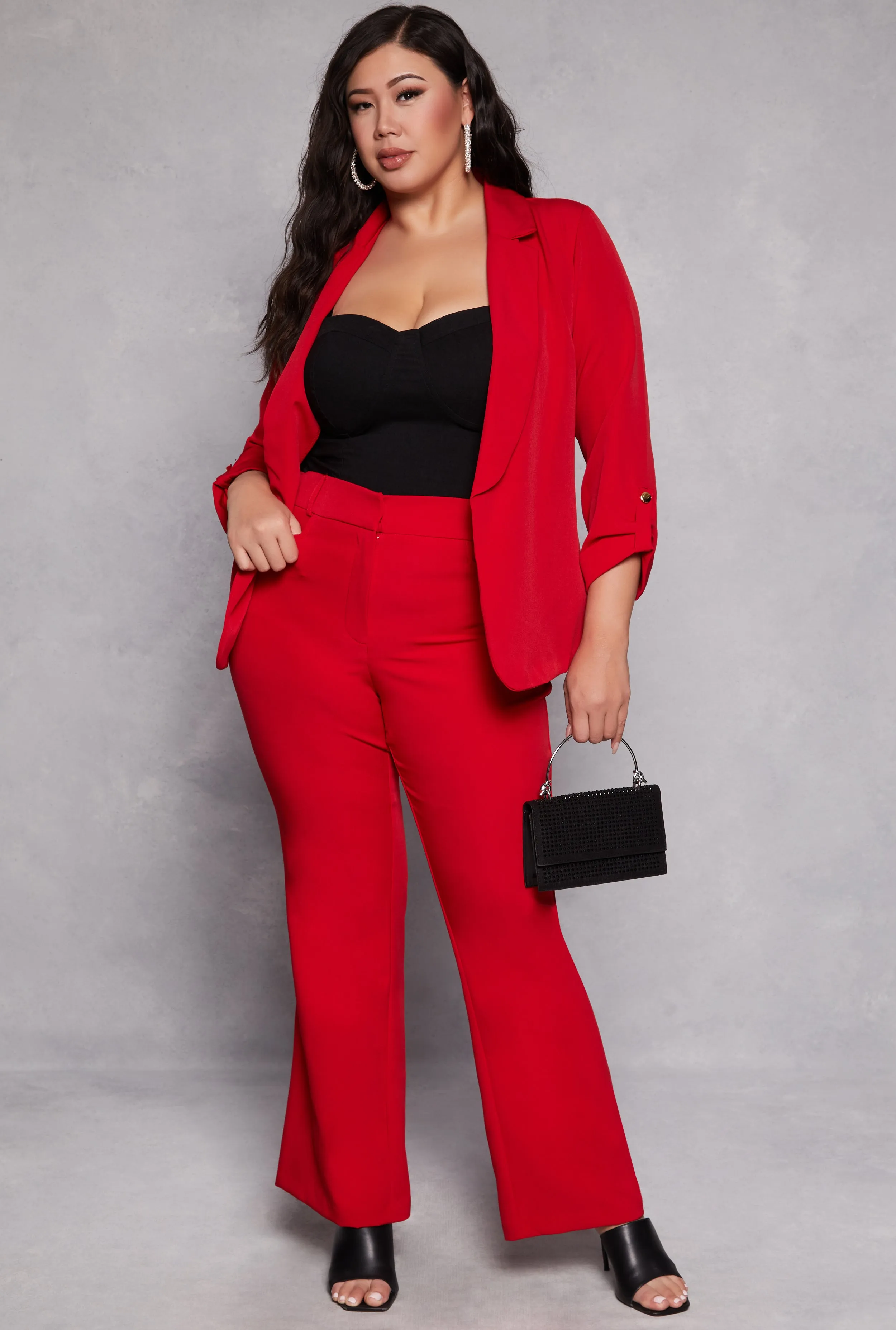 Plus Size Flared Dress Pants sold by Rainbow