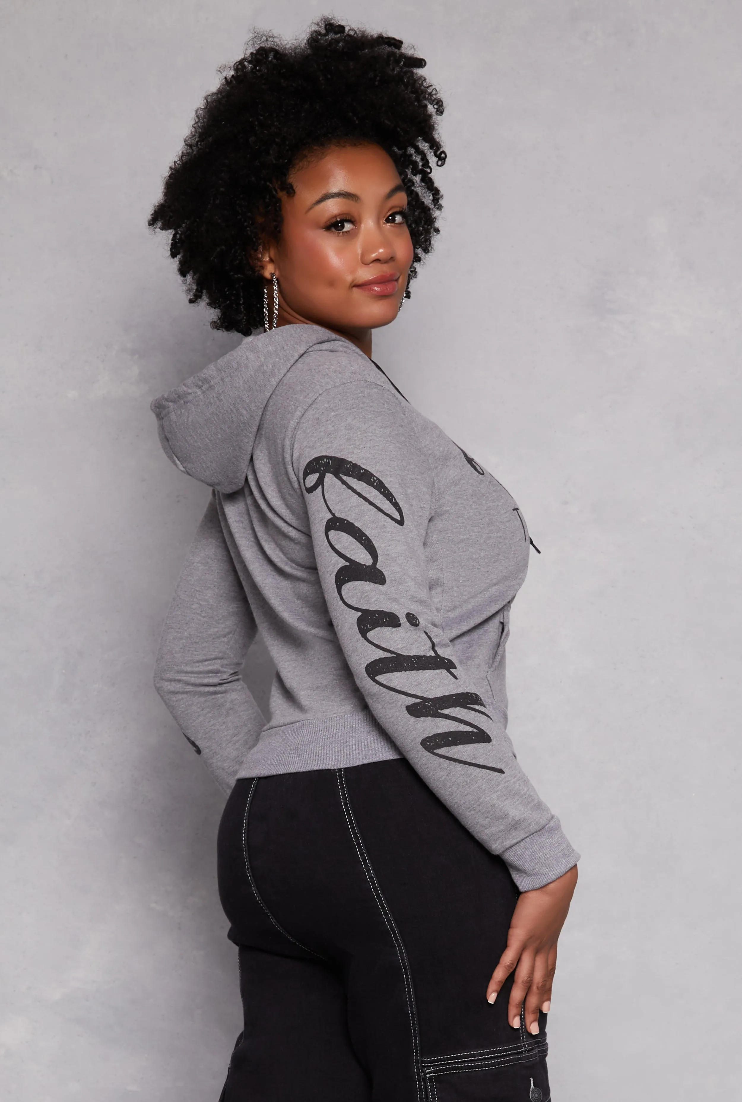 Plus Size Faith Over Fear Hooded Sweatshirt sold by Rainbow product image thumbnail 2