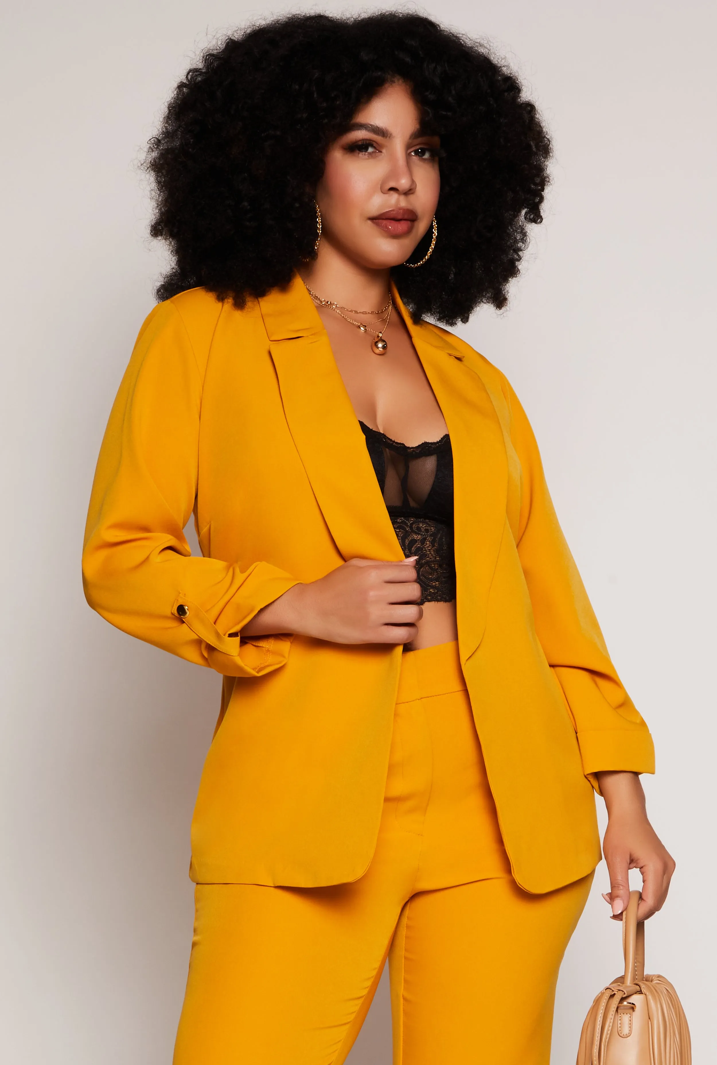 Plus Size Tabbed Long Sleeve Blazer sold by Rainbow