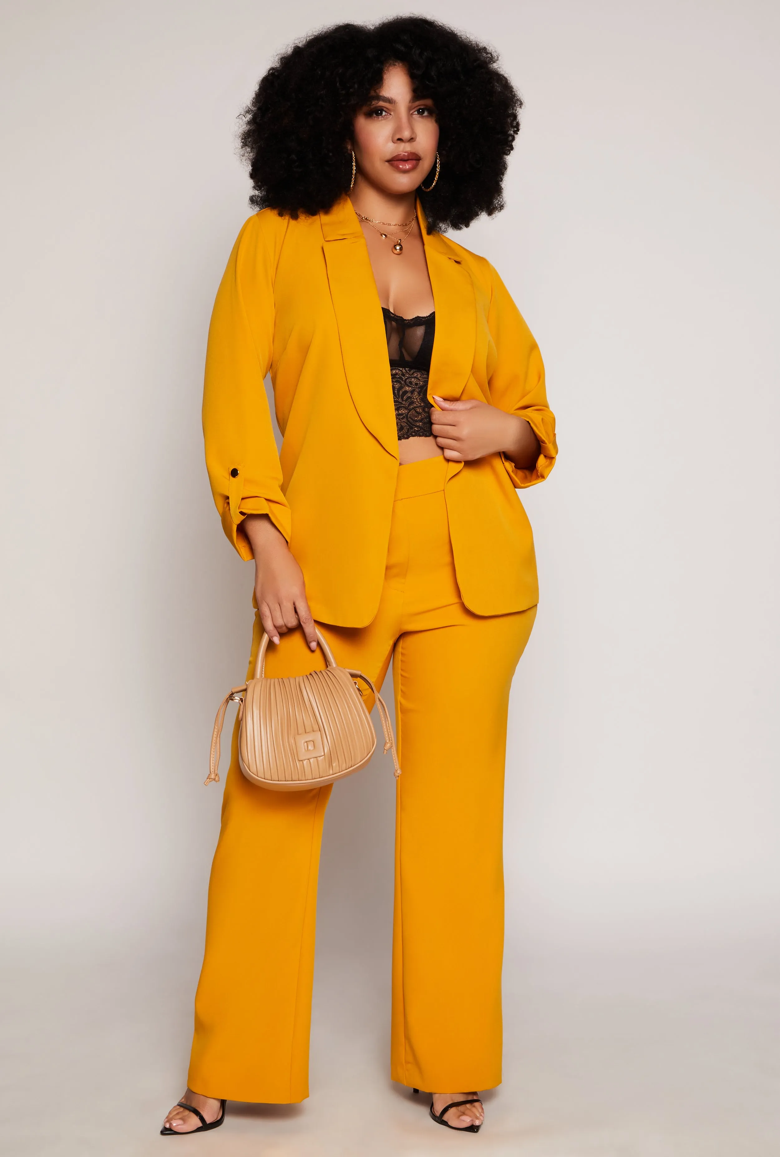 Plus Size Tabbed Long Sleeve Blazer sold by Rainbow product image thumbnail 2