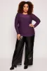 Plus Size Ruched Side Long Sleeve Top sold by Rainbow