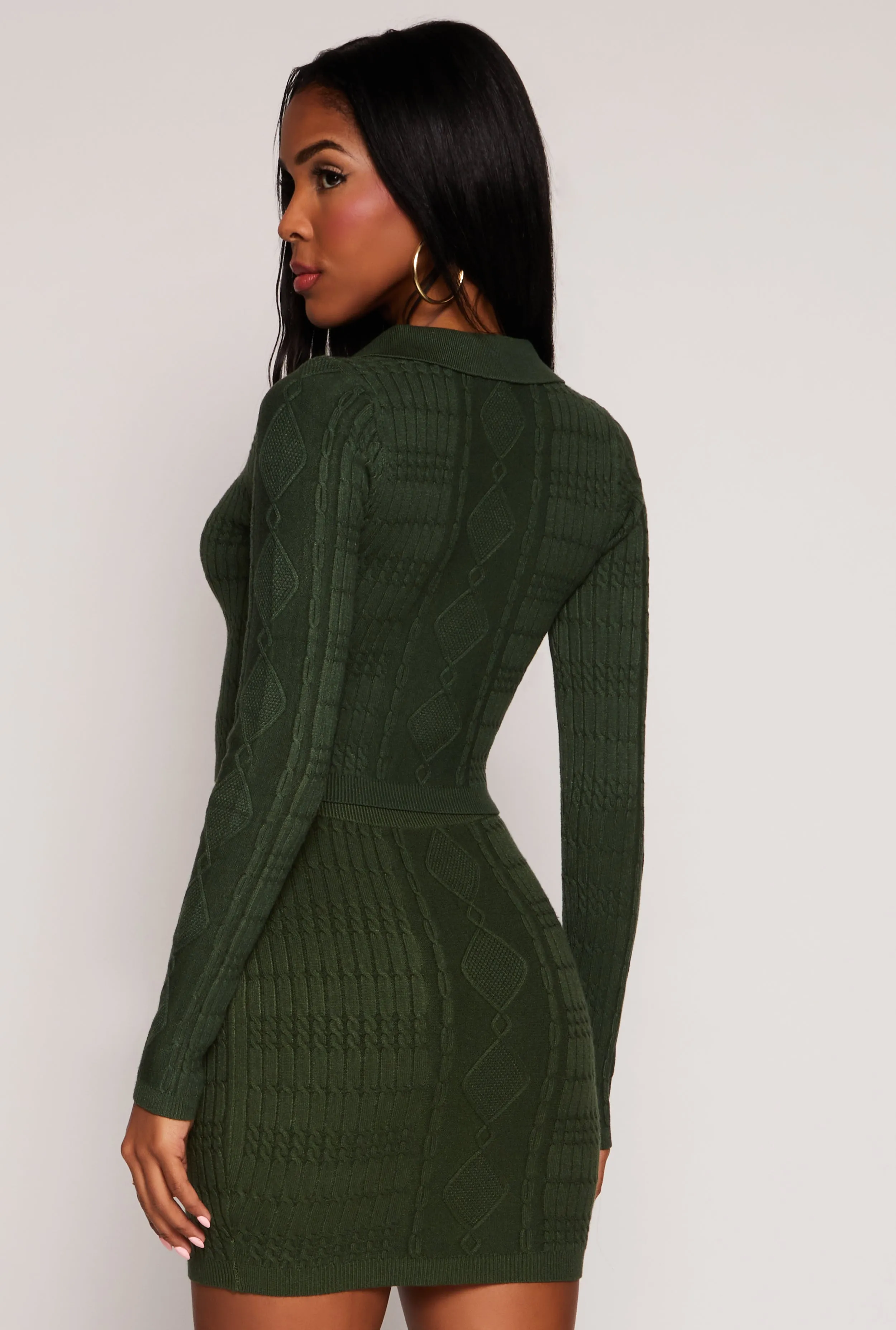 Daisy Cable Knit Cropped Polo Sweater sold by Rainbow product image thumbnail 3