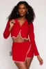 Rhinestone Trim Fringe Cropped Blazer sold by Rainbow