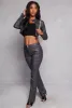 Almost Famous Faux Leather Cropped Moto Jacket sold by Rainbow