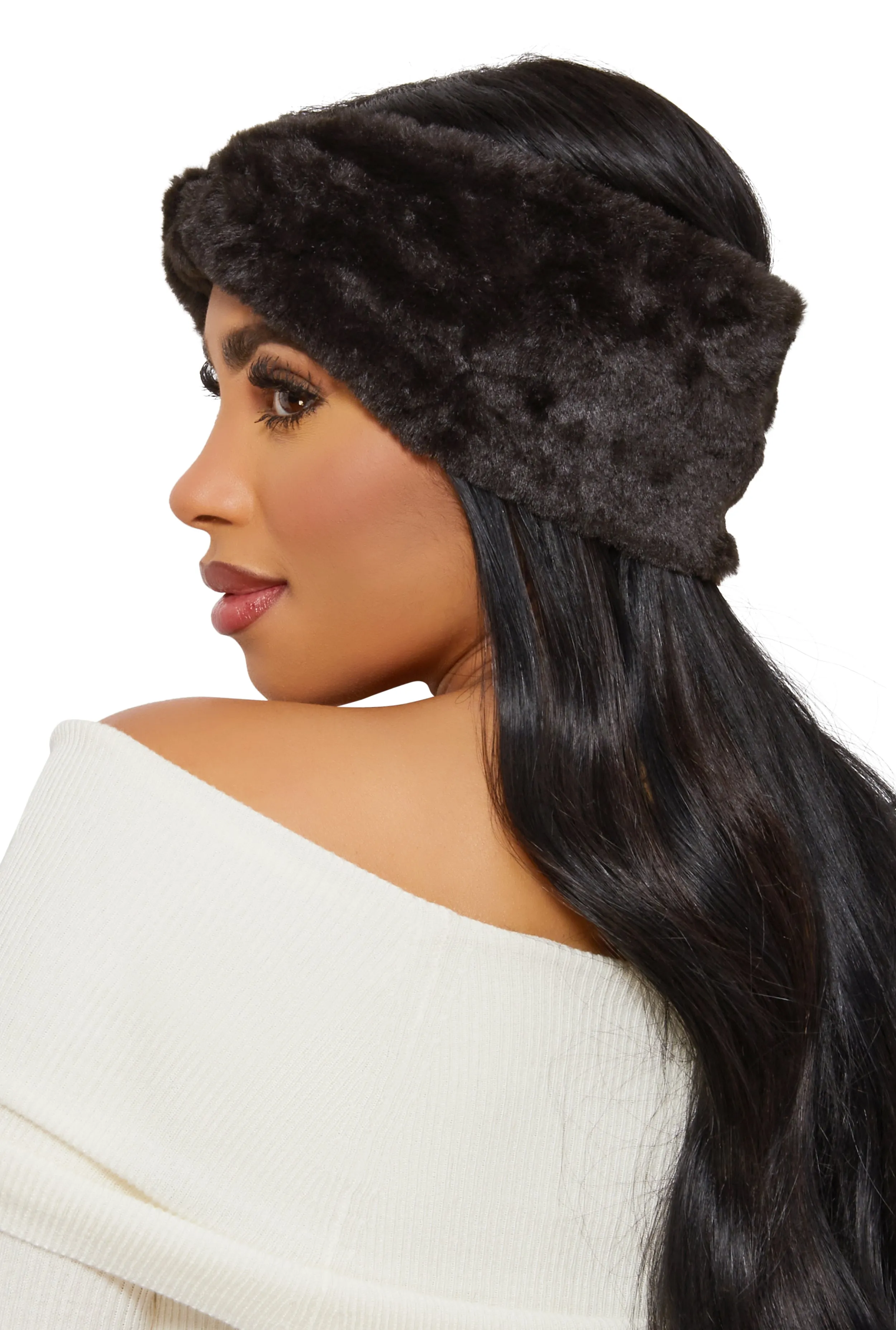 Twist Front Faux Fur Headband sold by Rainbow product image thumbnail 2
