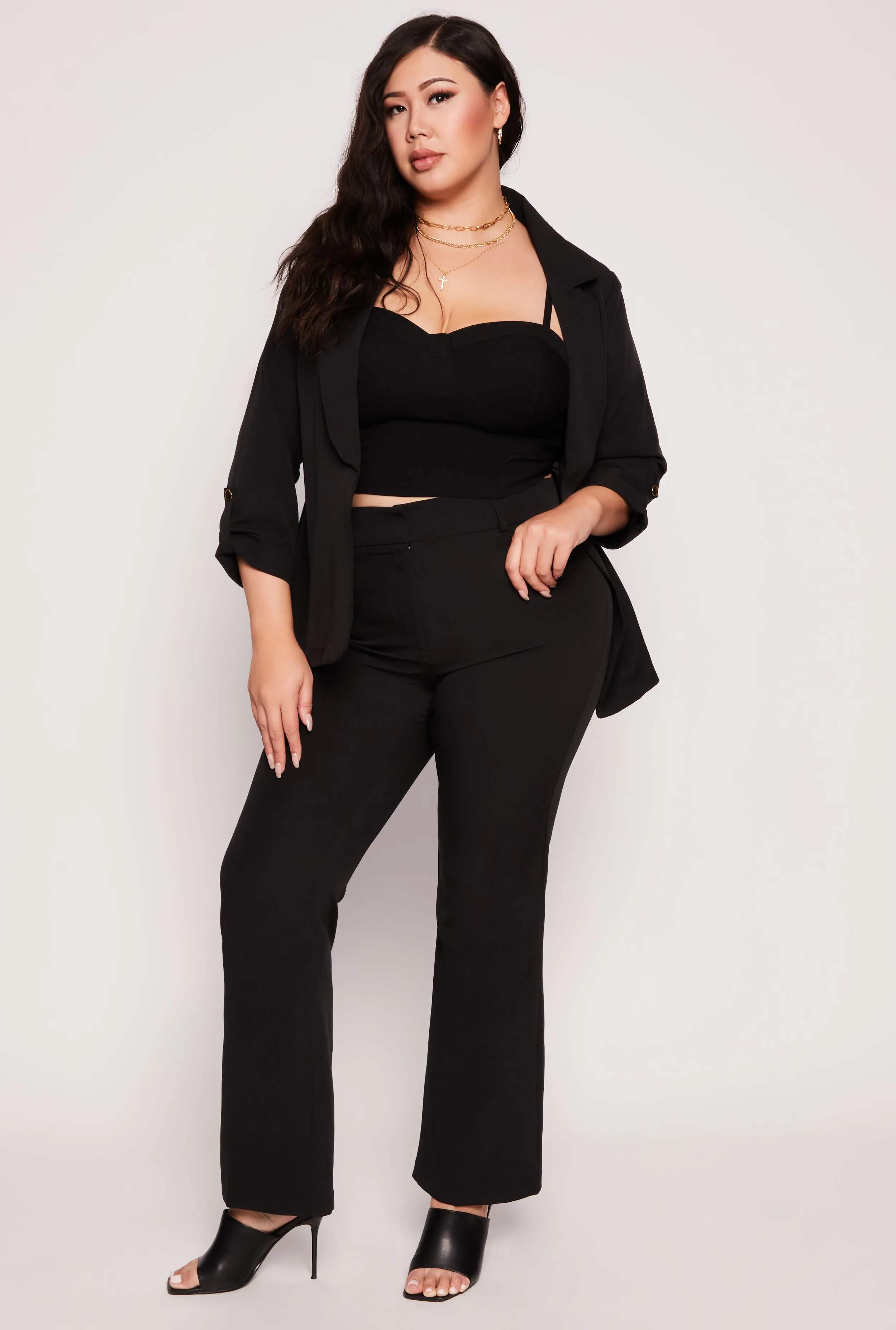 Plus Size Flared Dress Pants sold by Rainbow