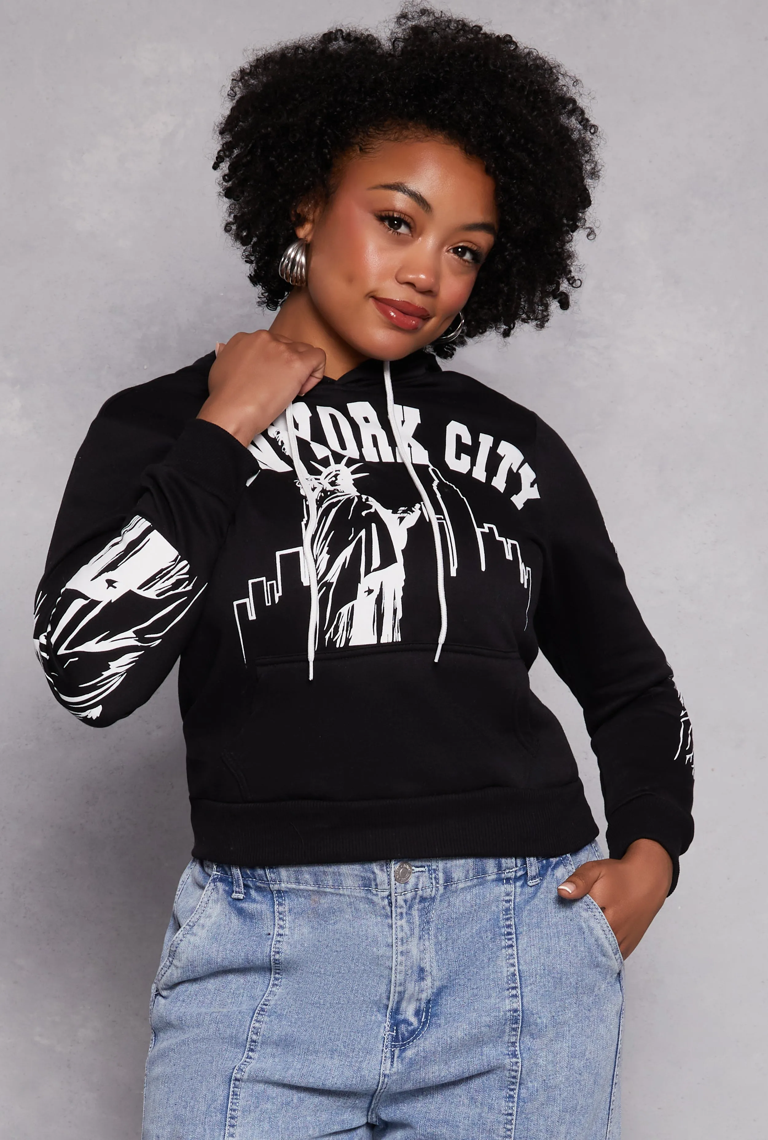 Plus Size New York City Graphic Hoodie sold by Rainbow