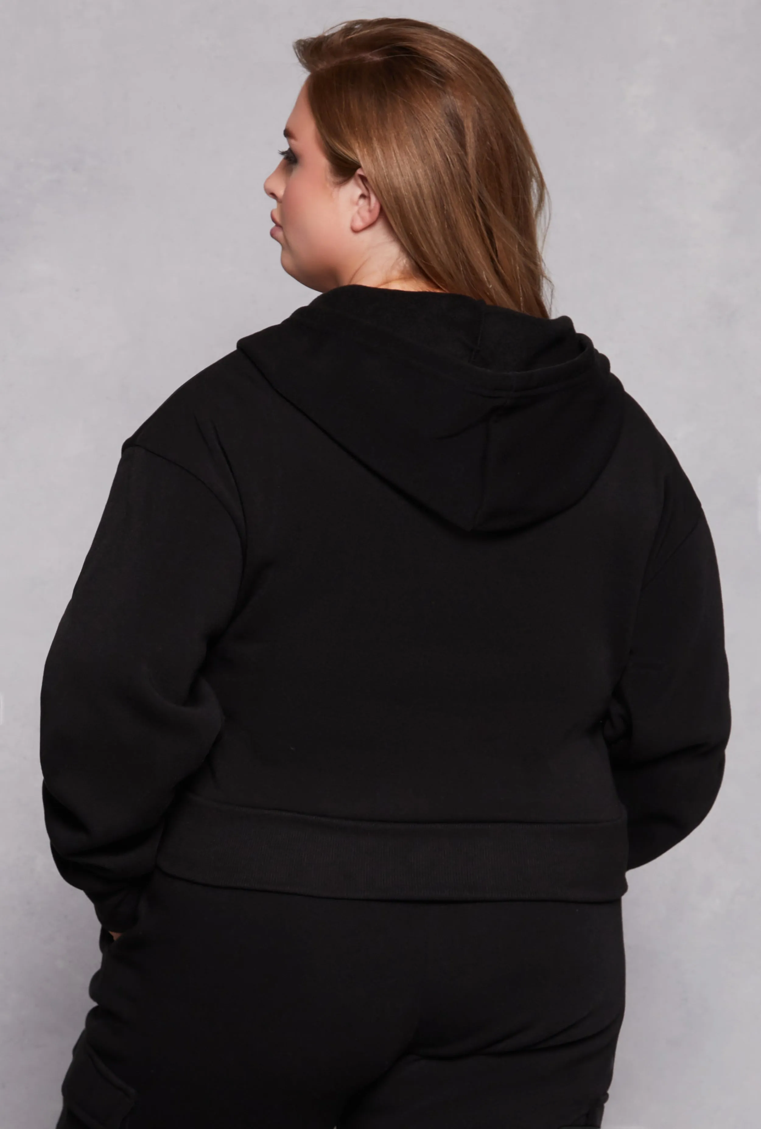 Plus Size Fleece Lined Cargo Hooded Sweatshirt sold by Rainbow product image thumbnail 3