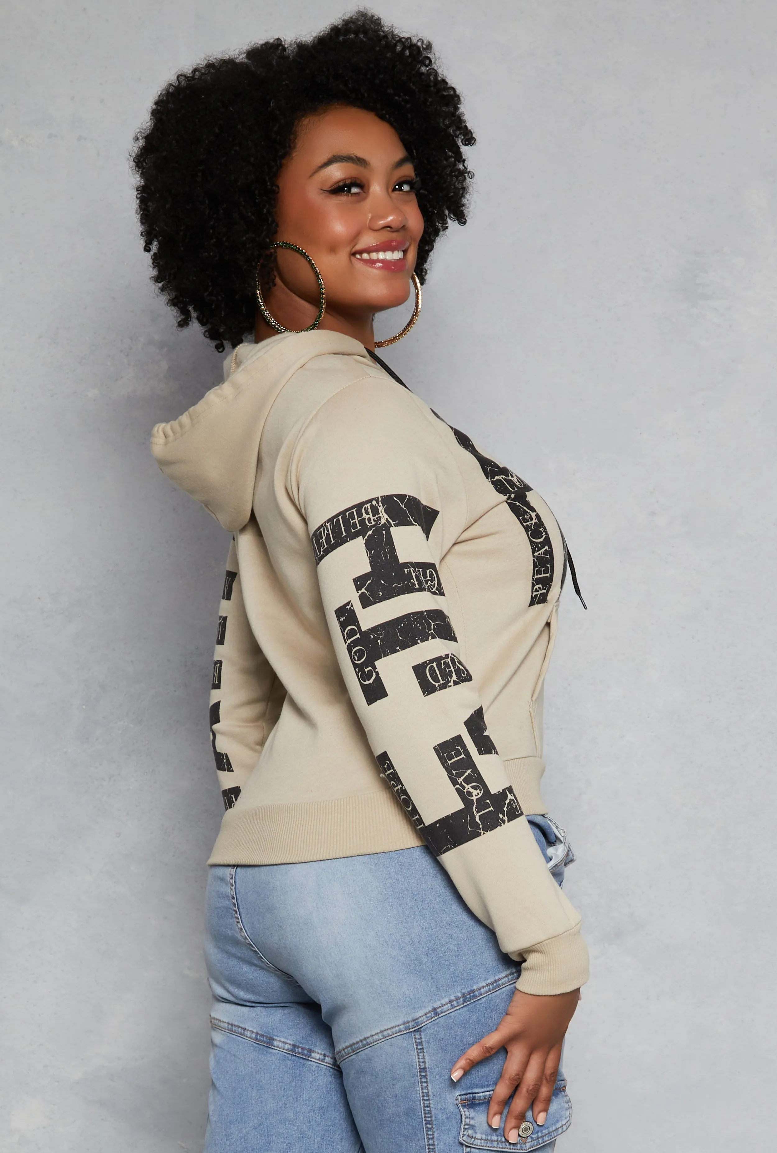 Plus Size Faith Graphic Hooded Sweatshirt sold by Rainbow product image thumbnail 3