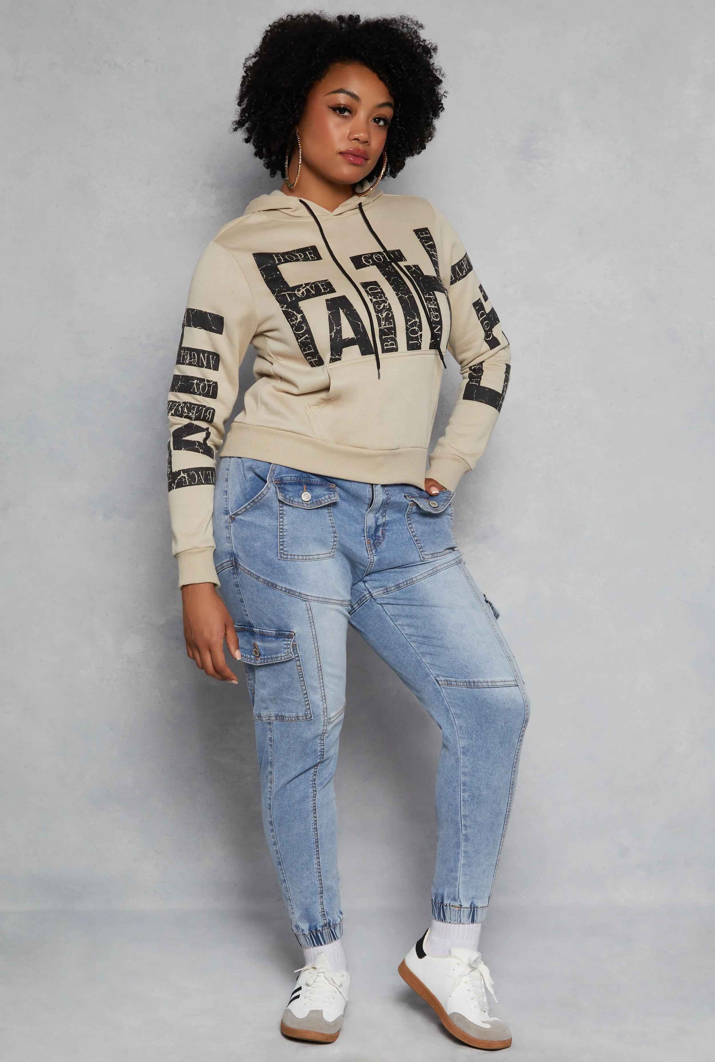 Plus Size Faith Graphic Hooded Sweatshirt sold by Rainbow product image thumbnail 2