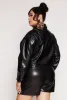 Plus Size Almost Famous Faux Leather Cropped Shacket sold by Rainbow