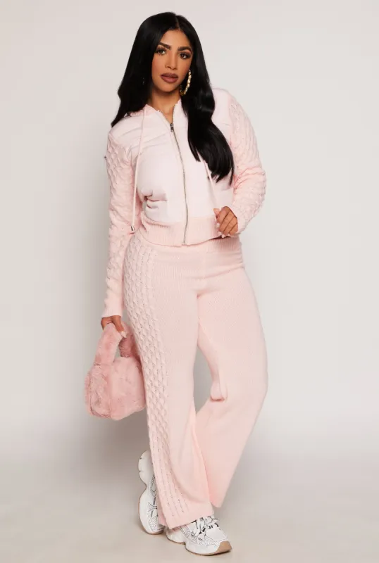 Almost Famous Side Cable Knit Pants sold by Rainbow