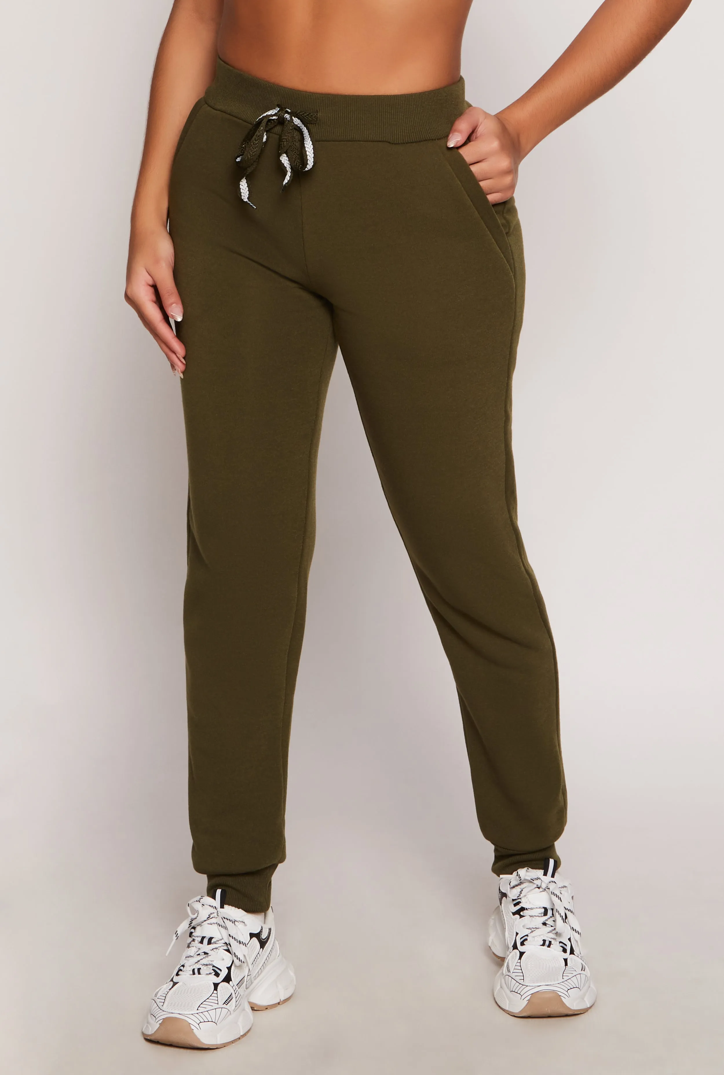 Fleece High Waist Drawstring Joggers sold by Rainbow product image thumbnail 2