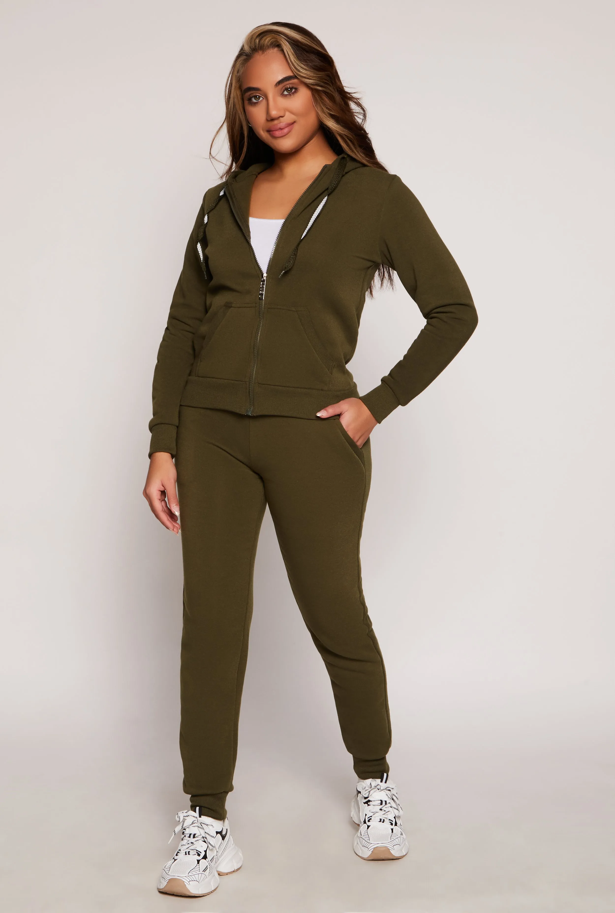 Fleece High Waist Drawstring Joggers sold by Rainbow