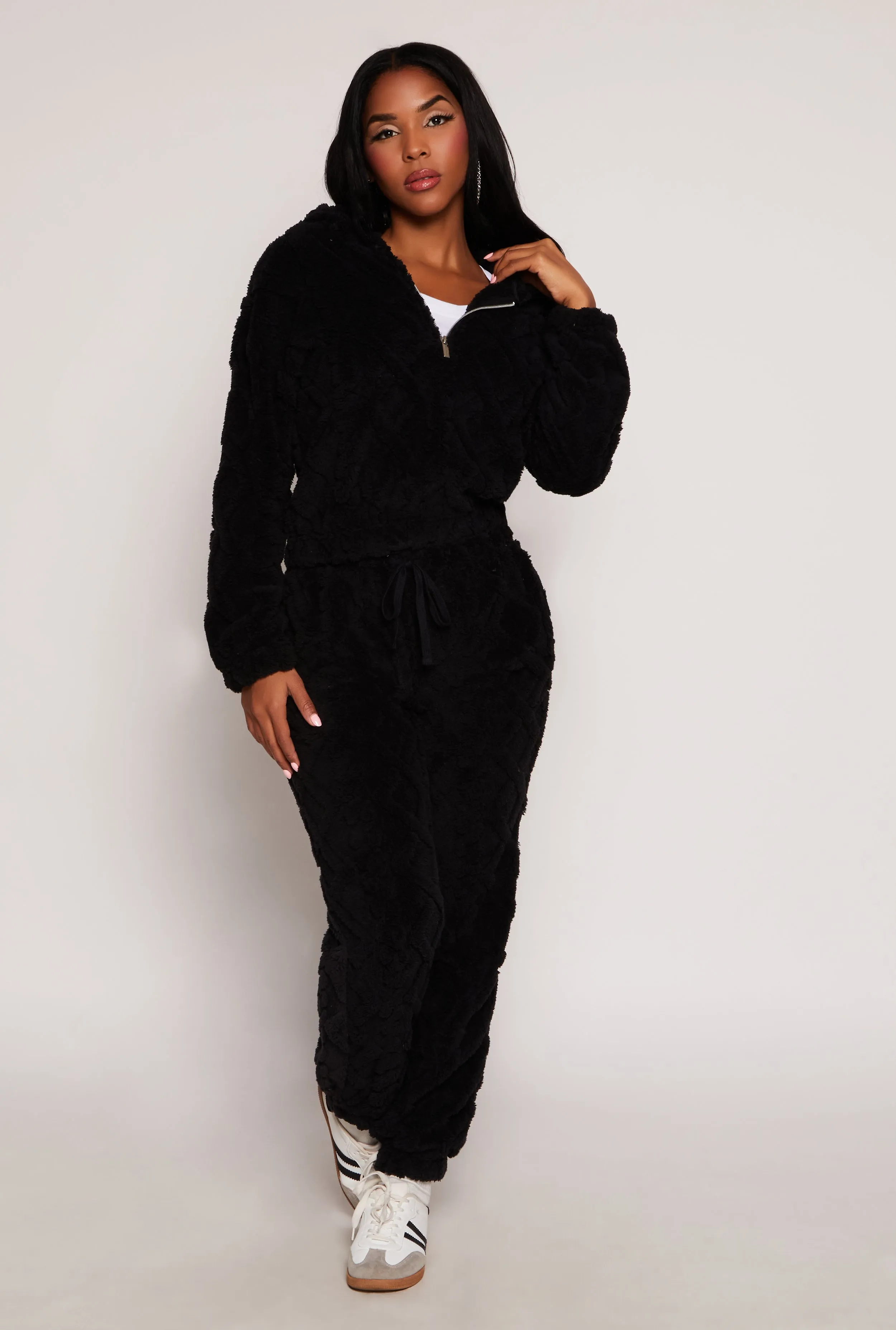 Almost Famous Faux Fur Half Zip Hoodie sold by Rainbow product image thumbnail 2