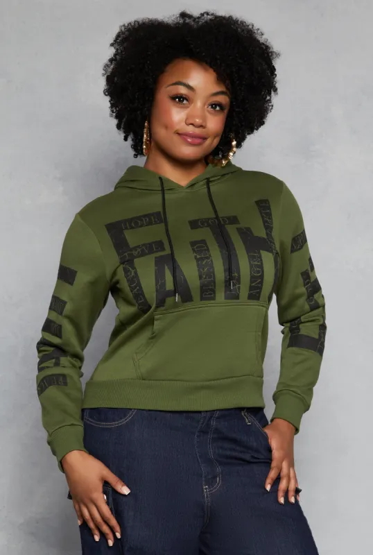 Plus Size Faith Graphic Hooded Sweatshirt sold by Rainbow